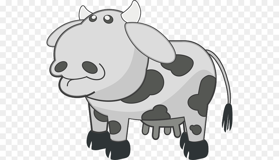 Cow Black And White Animal Mammal Cattle Farms Cow Clip Art, Livestock, Dairy Cow, Bull, Kangaroo Png Image