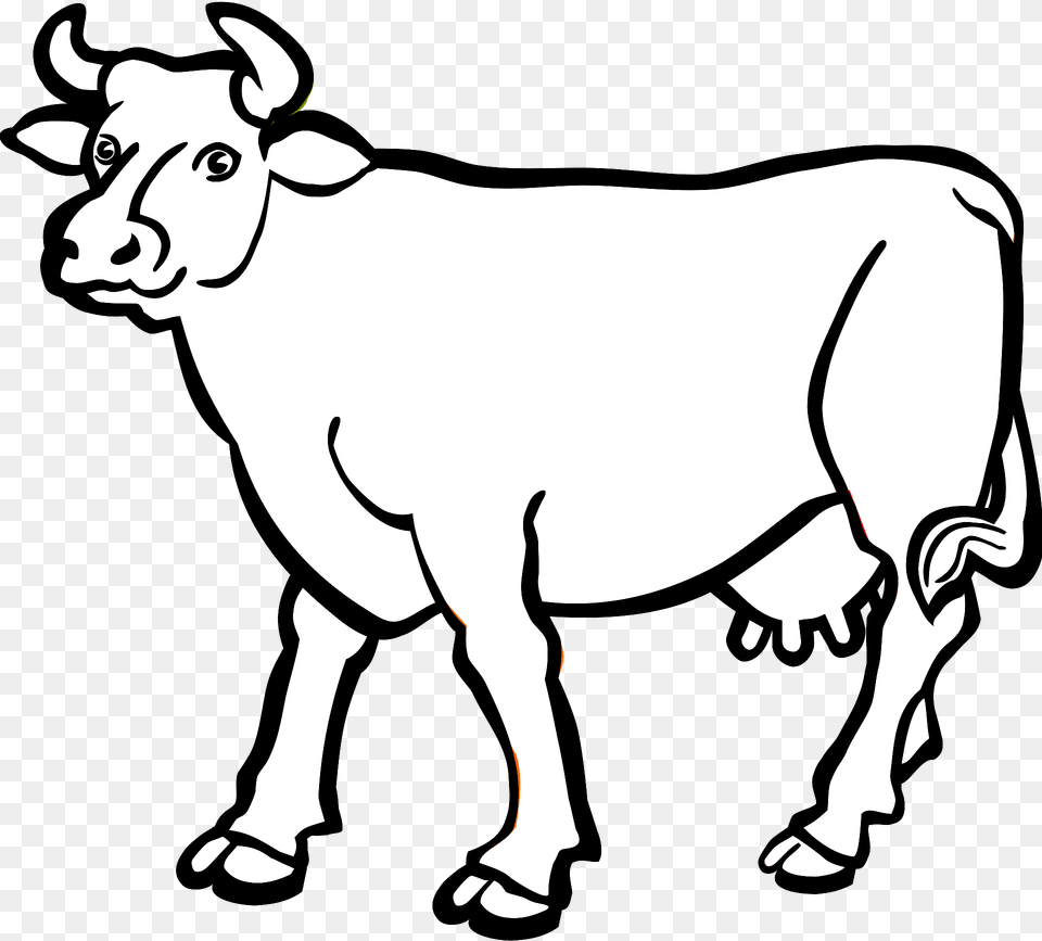 Cow Black And White Clipart, Animal, Cattle, Dairy Cow, Livestock Free Png