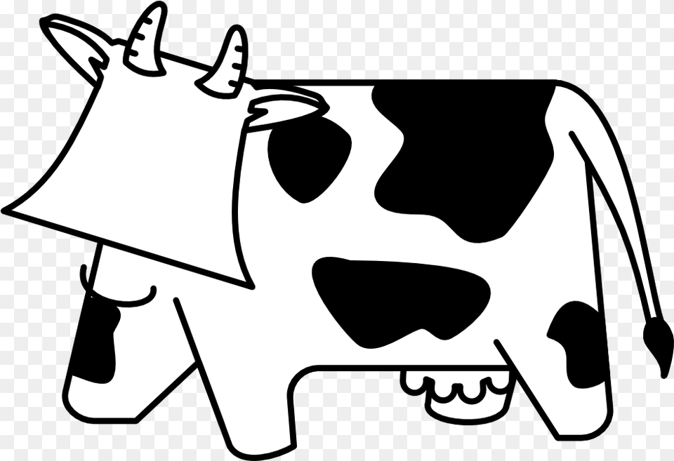 Cow Black White Line Art Hunky Dory Svg Colouringbook Cartoon Clip Art Cows, Stencil, Mammal, Livestock, Cattle Png Image