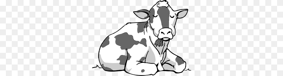 Cow Bw, Animal, Cattle, Livestock, Mammal Free Transparent Png