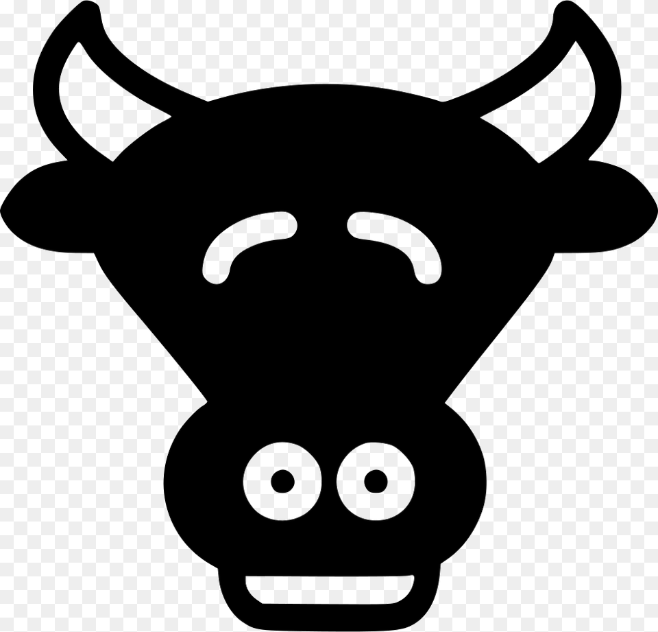 Cow Cartoon, Stencil, Silhouette, Animal, Bull Free Png Download