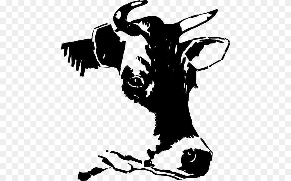 Cow Clip Art, Stencil, Livestock, Animal, Cattle Free Png Download