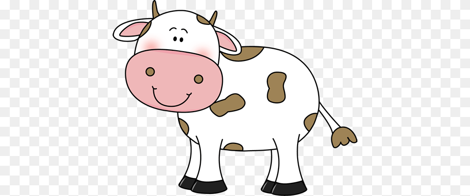 Cow Clip Art Cow With Brown Spots Clip Art Image, Animal, Cattle, Livestock, Mammal Free Png Download