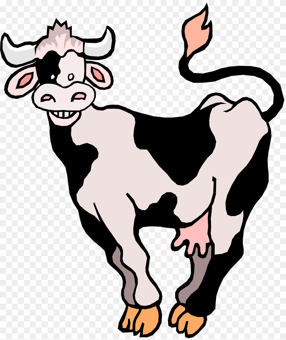 Cow Clip Art Images Black, Animal, Cattle, Dairy Cow, Livestock Png Image