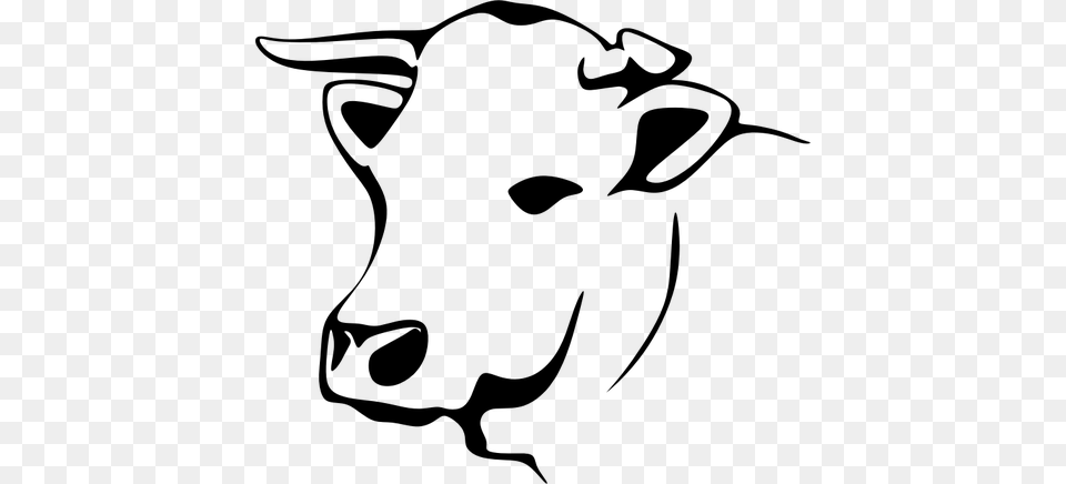 Cow Clipart, Gray Png