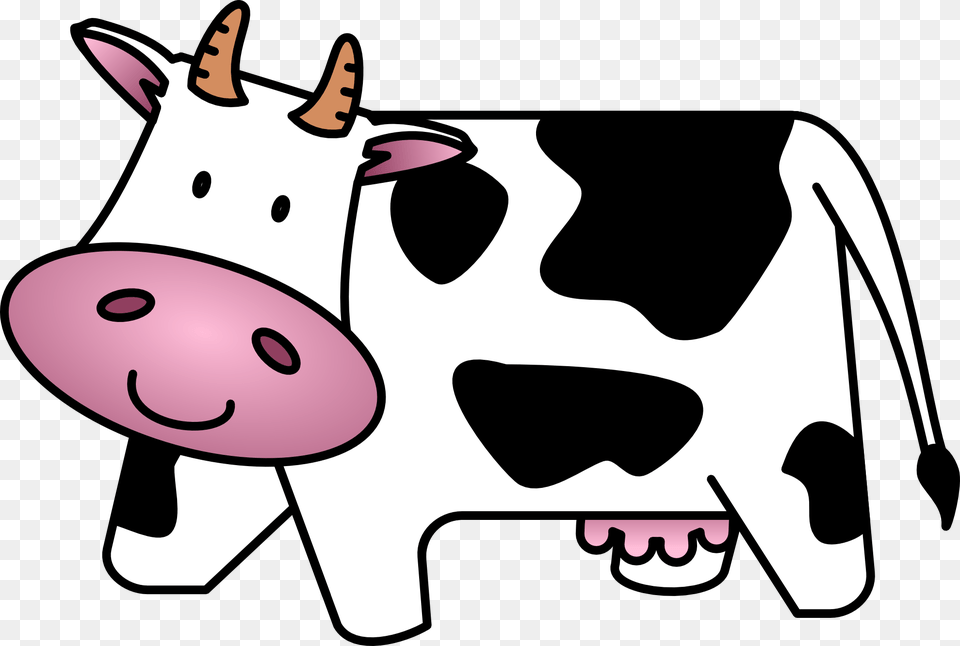 Cow Clipart Black And White, Animal, Cattle, Dairy Cow, Livestock Png