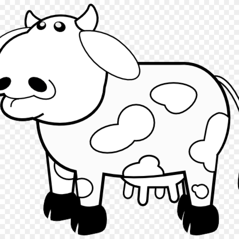 Cow Clipart Black And White Birthday Clipart House Clipart, Stencil, Livestock, Baby, Person Png