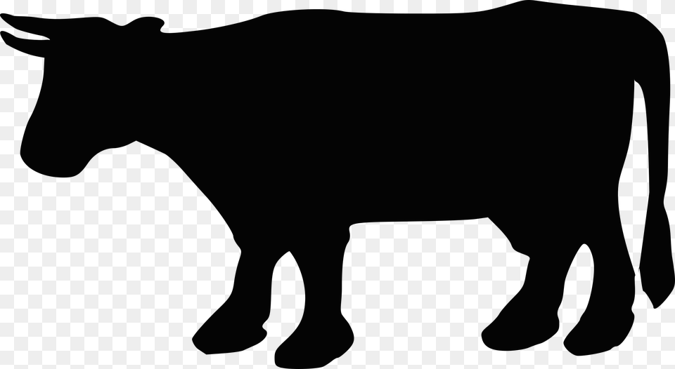 Cow Clipart Silhouette, Animal, Bull, Mammal, Livestock Png