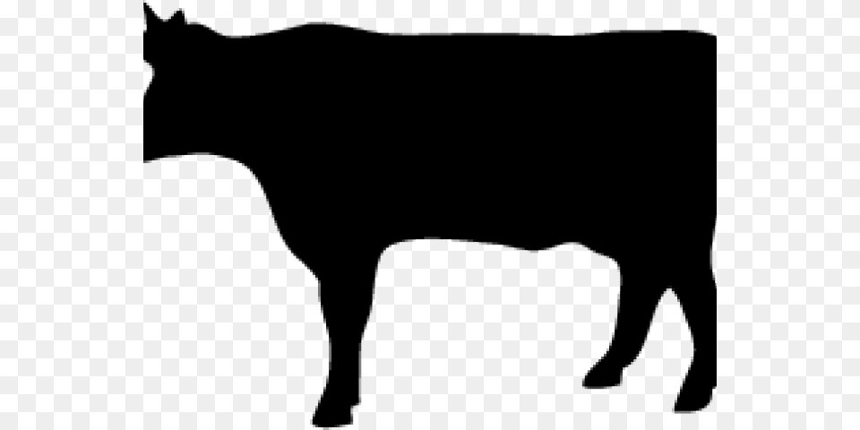 Cow Clipart Silhouette Cow Silhouette, Animal, Livestock, Mammal, Cattle Free Transparent Png