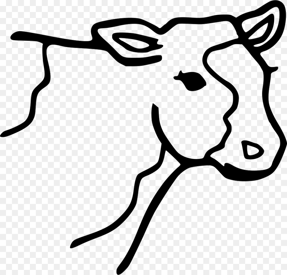 Cow Comments, Stencil, Livestock, Accessories, Sunglasses Free Png Download