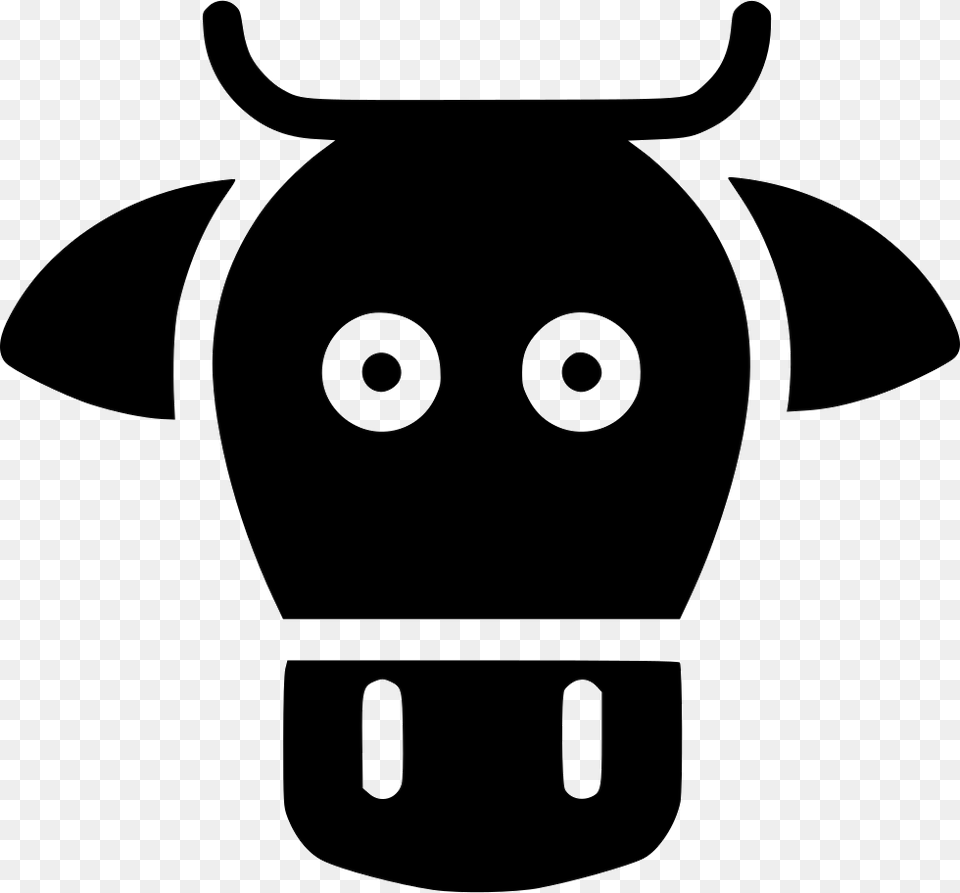 Cow Cow Face Silhouette Front Vector, Stencil, Animal, Mammal, Cattle Free Png Download