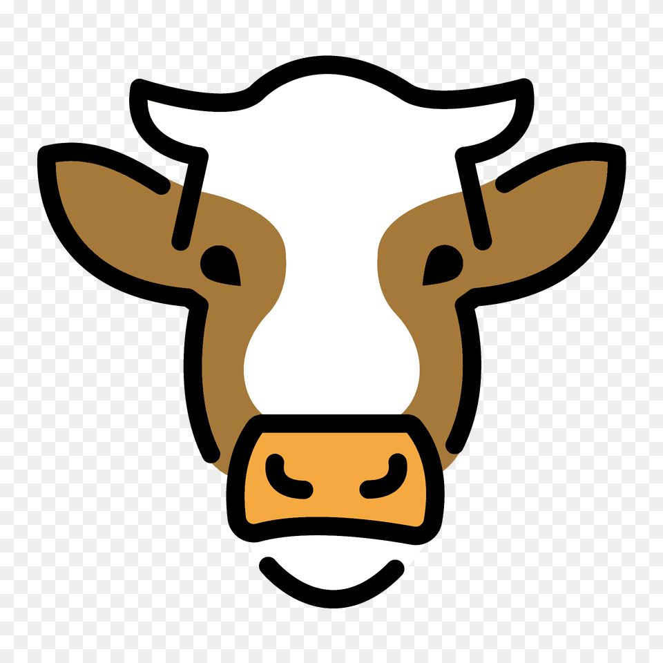 Cow Face Emoji Clipart, Livestock, Animal, Cattle, Mammal Png Image