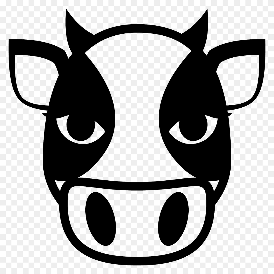 Cow Face Emoji Clipart, Animal, Cattle, Livestock, Mammal Png Image