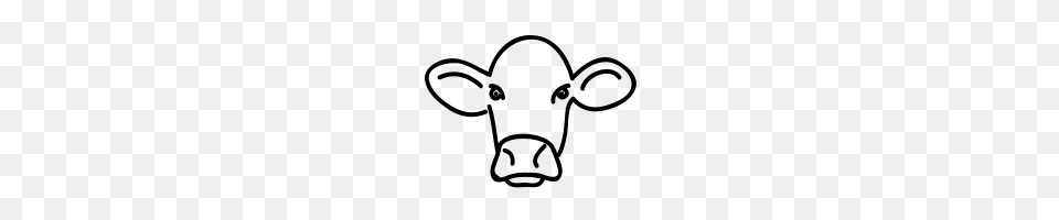 Cow Face Icons Noun Project, Gray Free Png Download