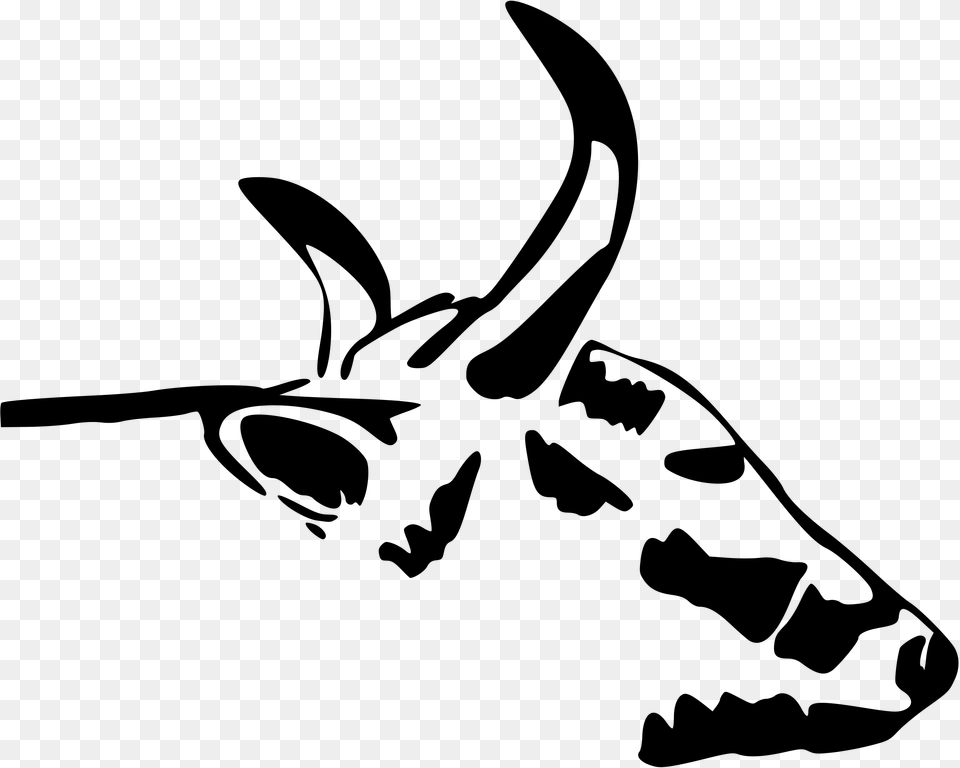 Cow Head Drawing At Cow Head, Gray Free Transparent Png