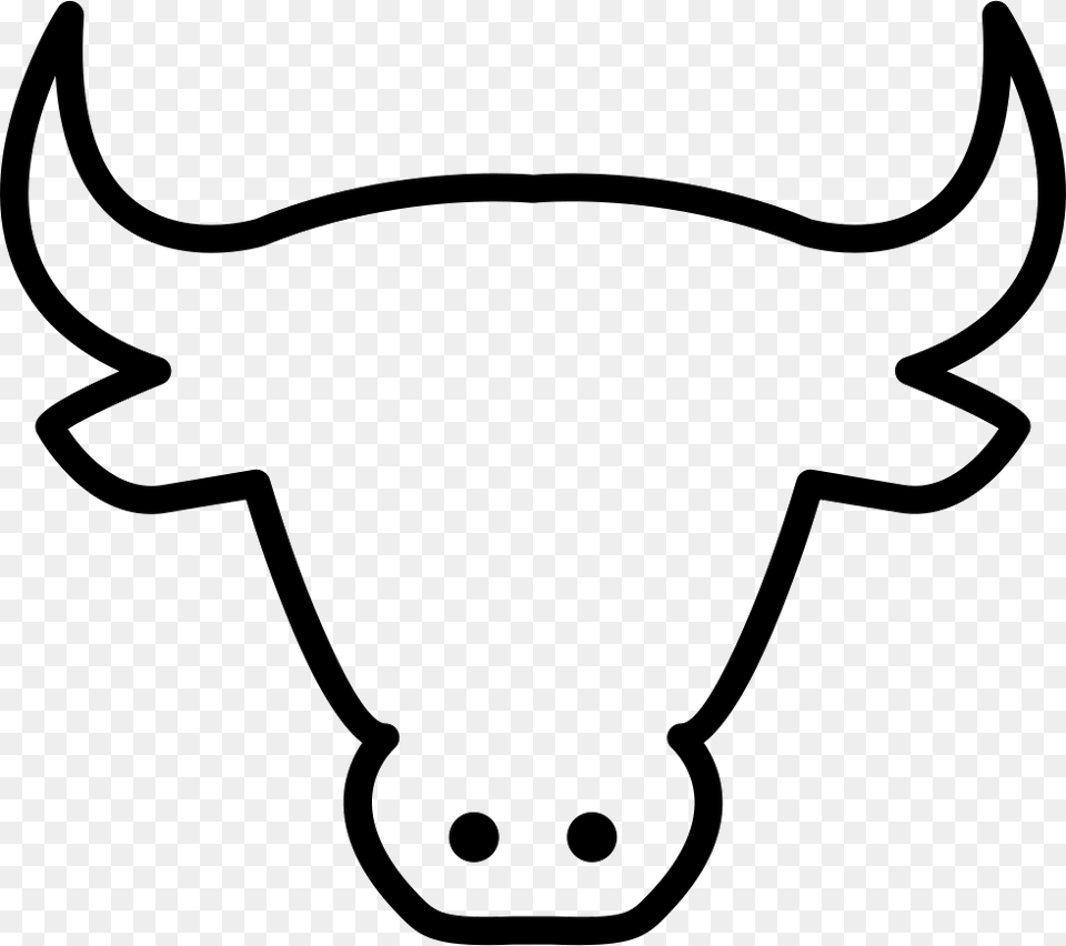 Cow Head Outline Icon Download, Animal, Stencil, Bull, Mammal Free Png