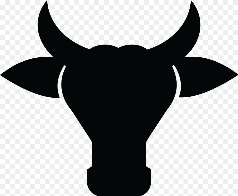 Cow Head Silhouette Cow Head Silhouette, Animal, Bull, Mammal, Fish Free Png Download