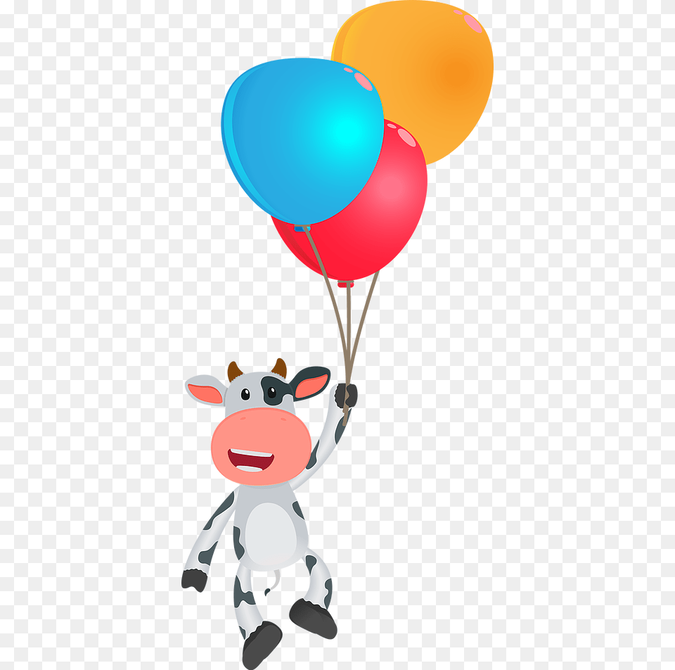 Cow Holding A Balloon, Baby, Person Png