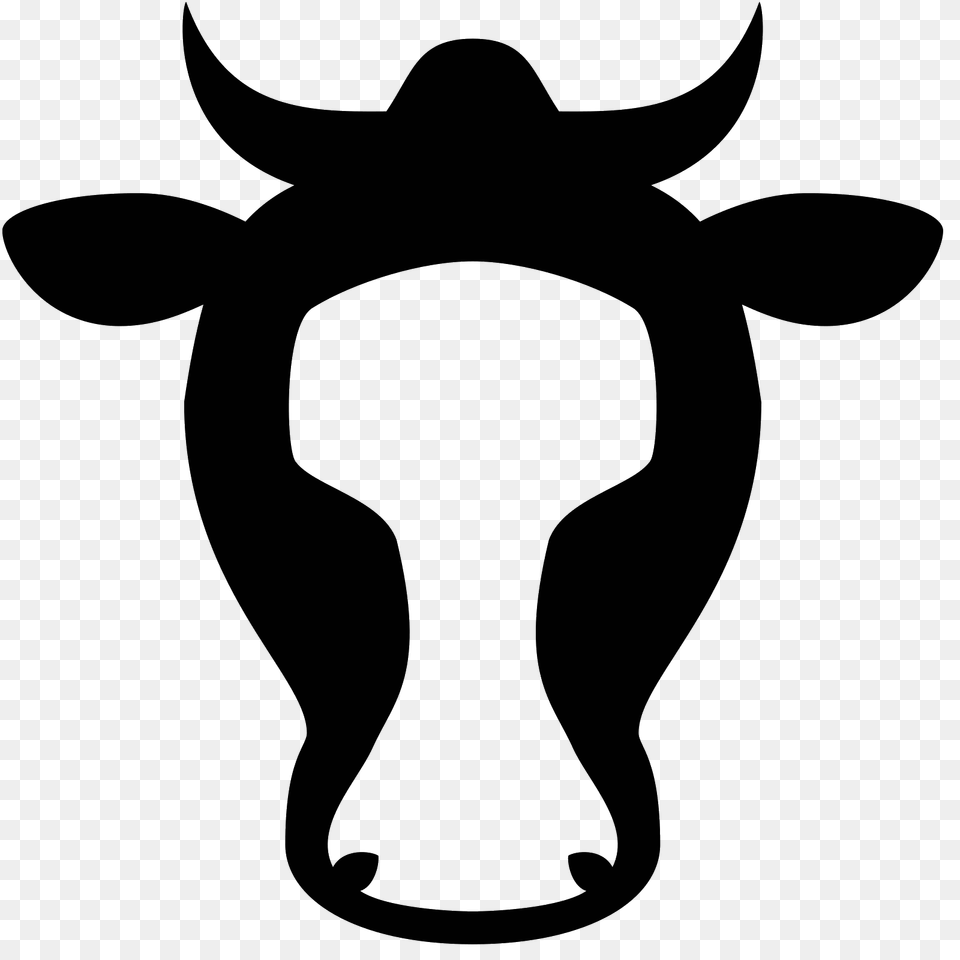 Cow Icon, Gray Free Png