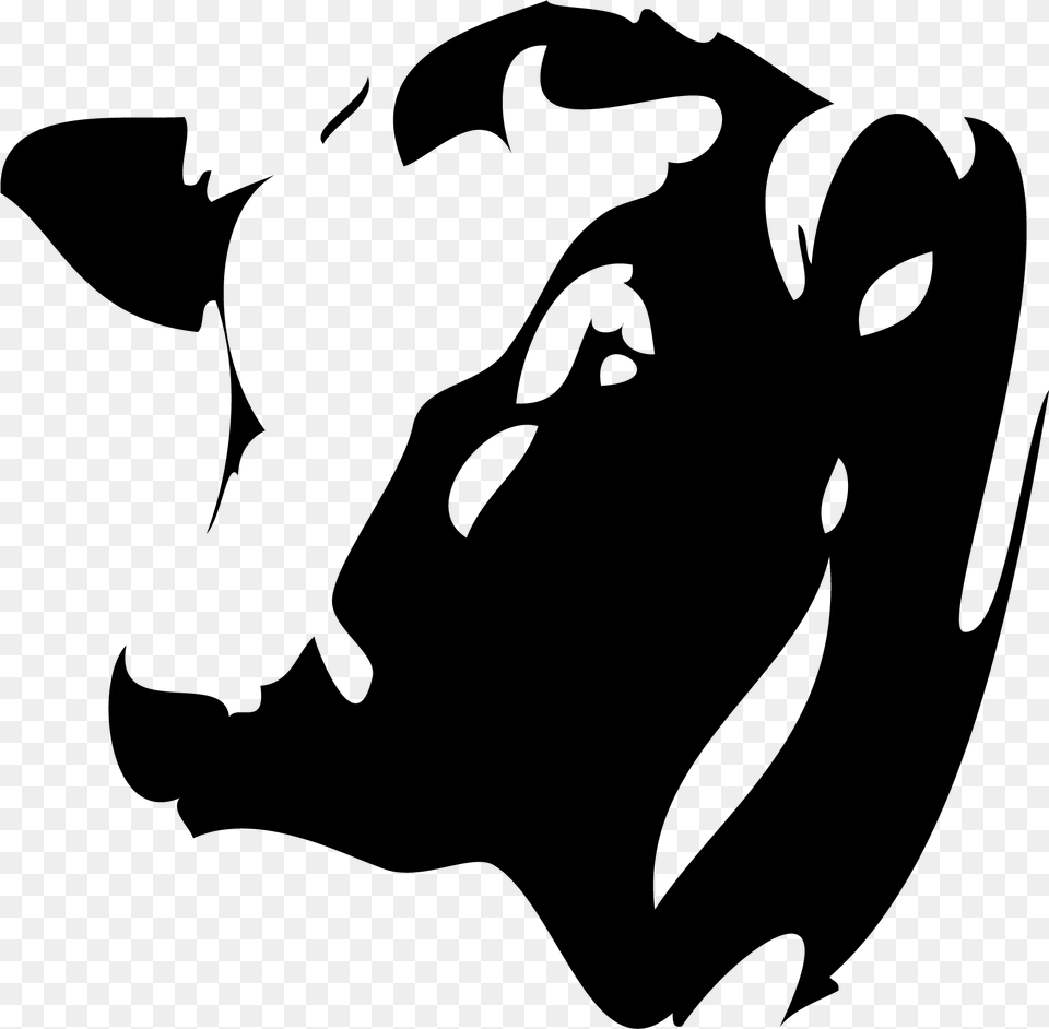Cow Icon Black Angus In Clip Art, Gray Free Png Download