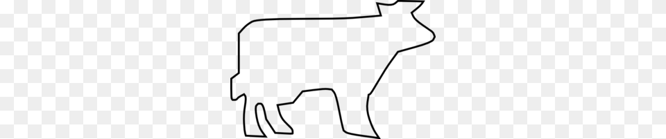 Cow Outline Clip Art, Gray Free Png Download