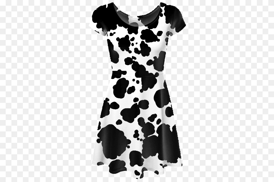 Cow Print Skater Dress Dress, Clothing, Baby, Person, Adult Free Png Download