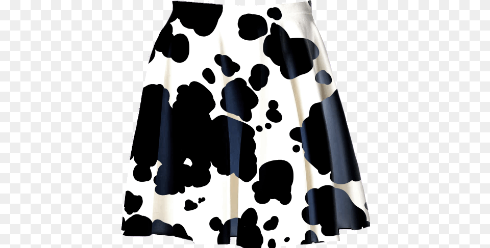 Cow Print Skater Skirt Pink Cow Print Skirt, Clothing, Adult, Person, Woman Free Png