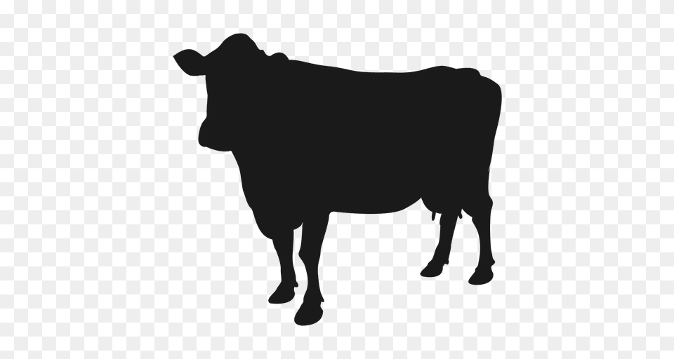 Cow Silhouette, Animal, Bull, Mammal, Livestock Png Image