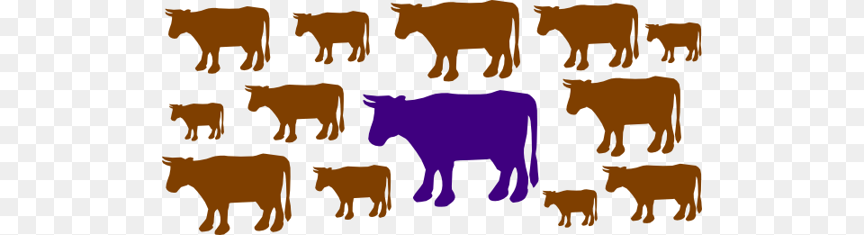 Cow Silhouette, Animal, Mammal, Livestock, Cattle Png Image