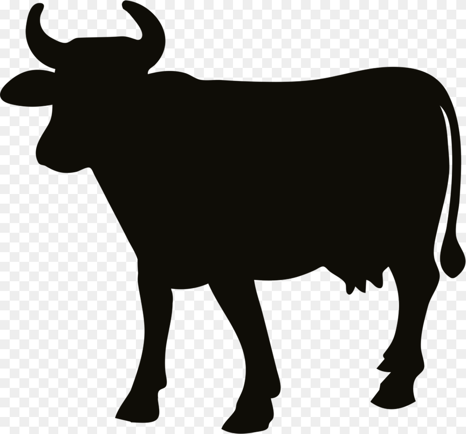 Cow Silhouette Clip Art, Animal, Bull, Cattle, Livestock Png