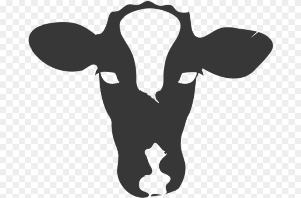 Cow Silhouette Head Cow Face Silhouette, Livestock, Animal, Cattle, Mammal Png