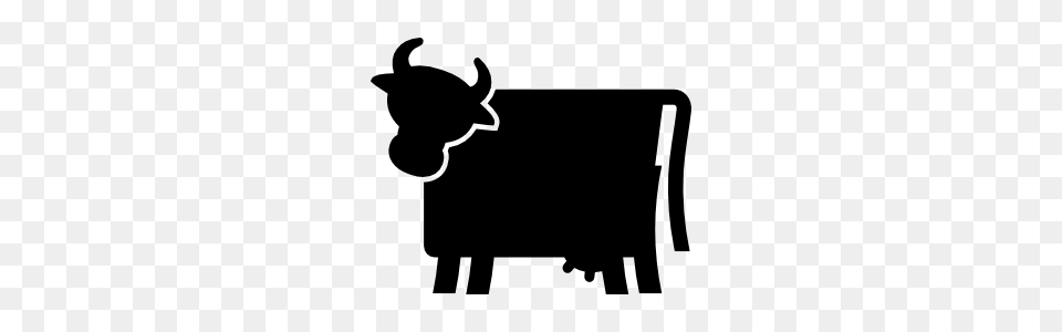Cow Silhouette Sticker, Stencil, Mammal, Animal, Bull Free Png Download