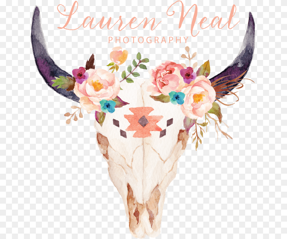 Cow Skull With Flowers Tattoo Bull Head Skull With Flowers, Rose, Plant, Flower, Adult Free Png Download