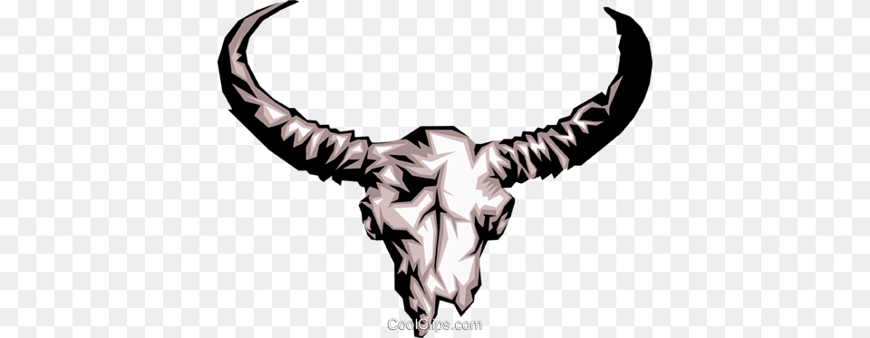 Cow Skull With Horns Royalty Vector Clip Art Illustration, Animal, Cattle, Livestock, Longhorn Free Png Download