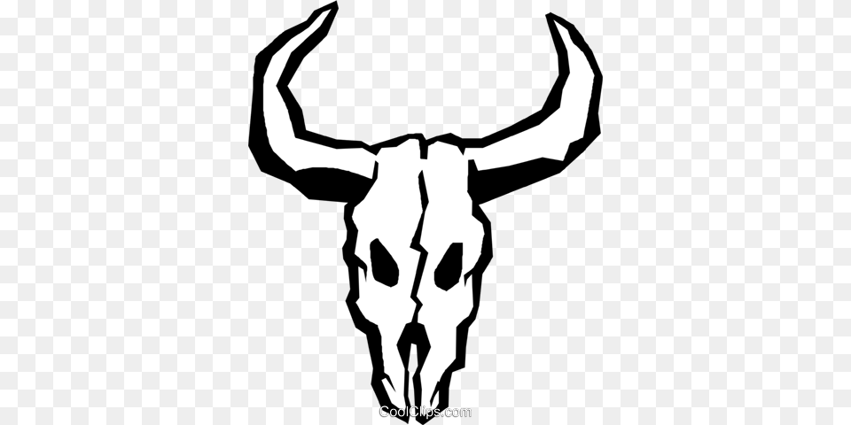 Cow Skulls Royalty Vector Clip Art Illustration, Animal, Bull, Cattle, Livestock Free Png