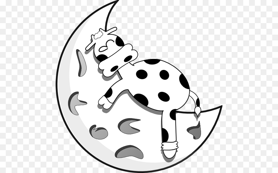 Cow Sleeping On The Moon Svg Clip Arts La Vaca Y La Luna, Stencil, Animal, Mammal Free Png Download