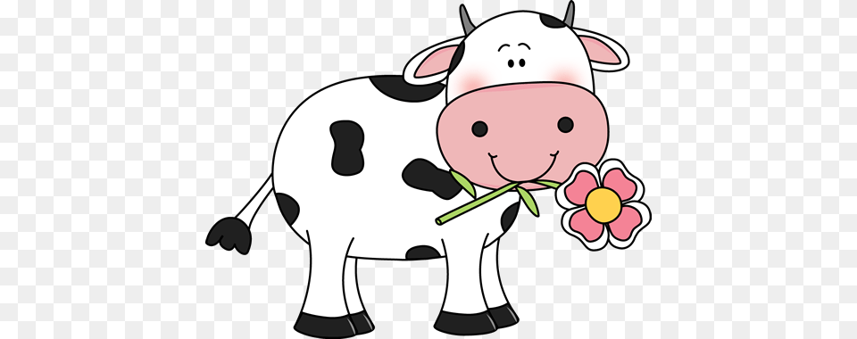 Cow With A Flower In Its Mouth, Animal, Cattle, Livestock, Mammal Free Png