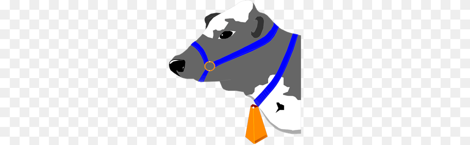 Cow With Blue Collar Clip Art For Web, Person, Animal, Cattle, Livestock Png