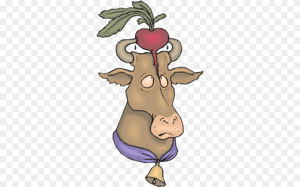 Cow With Radish Svg Clip Art For Cattle, Baby, Person, Face, Head Png