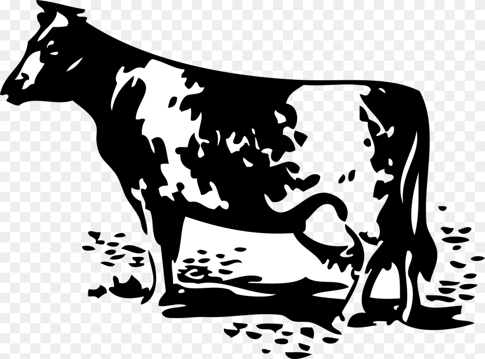 Cow Without Barn Svg Clip Arts Dairy Farm Clipart, Stencil, Mammal, Livestock, Cattle Png