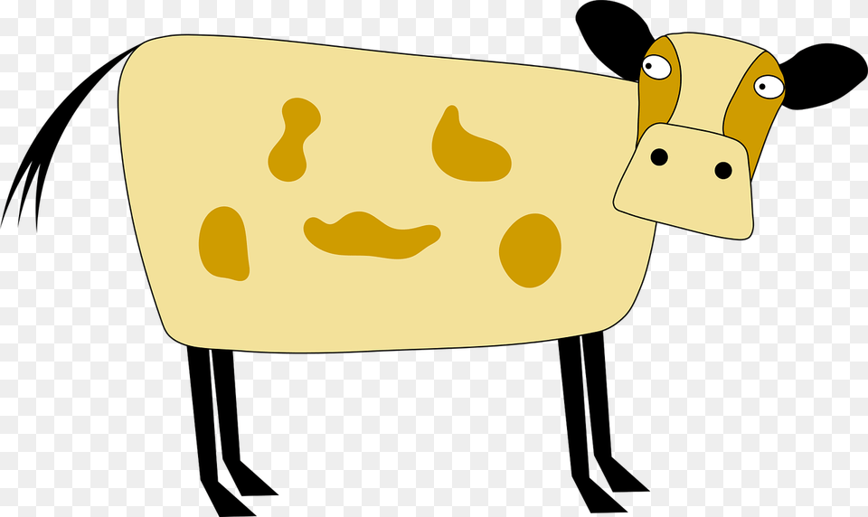 Cow Yellow Clipart, Animal, Cattle, Livestock, Mammal Free Png Download