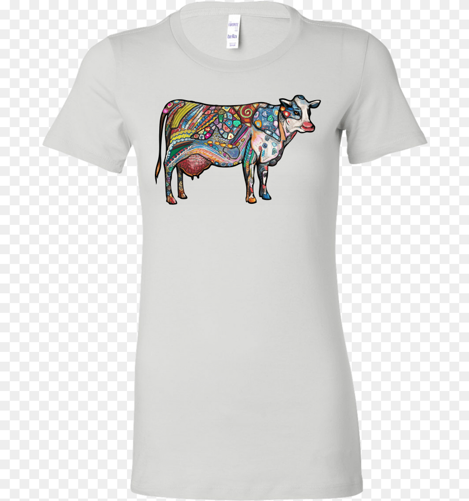 Cow Zentangle Artclass Lazyload Lazyload Mirage Rainbow Wonder Woman, Clothing, T-shirt, Livestock, Animal Png