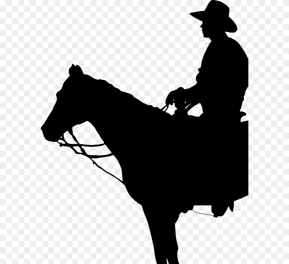 Cowboy, Silhouette, Animal, Equestrian, Horse Free Png