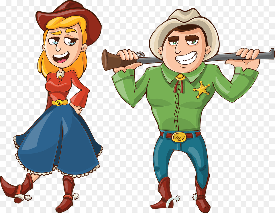 Cowboy And Cow Girl, Book, Comics, Publication, Baby Free Transparent Png