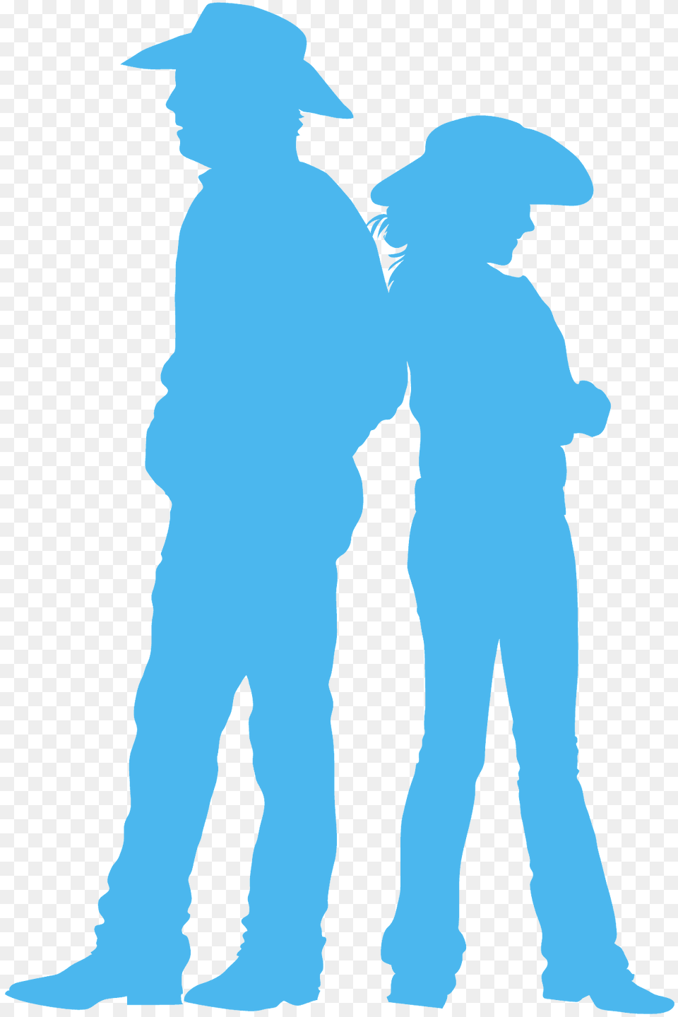 Cowboy And Cowgirl Silhouette, Clothing, Pants, People, Person Free Png