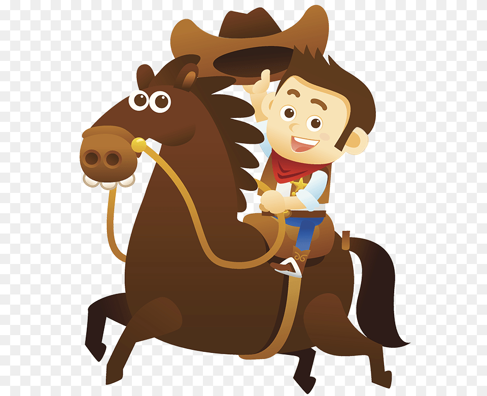 Cowboy Animated Cowboy On Horse, Face, Head, Person, Baby Png Image