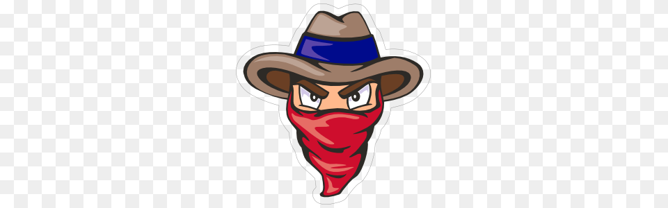 Cowboy Bandit Mascot Sticker, Clothing, Hat, Baby, Person Free Png