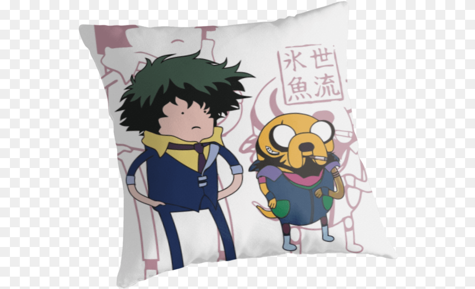Cowboy Bebop Adventure Time Crossover Cushion, Pillow, Home Decor, Publication, Baby Free Png
