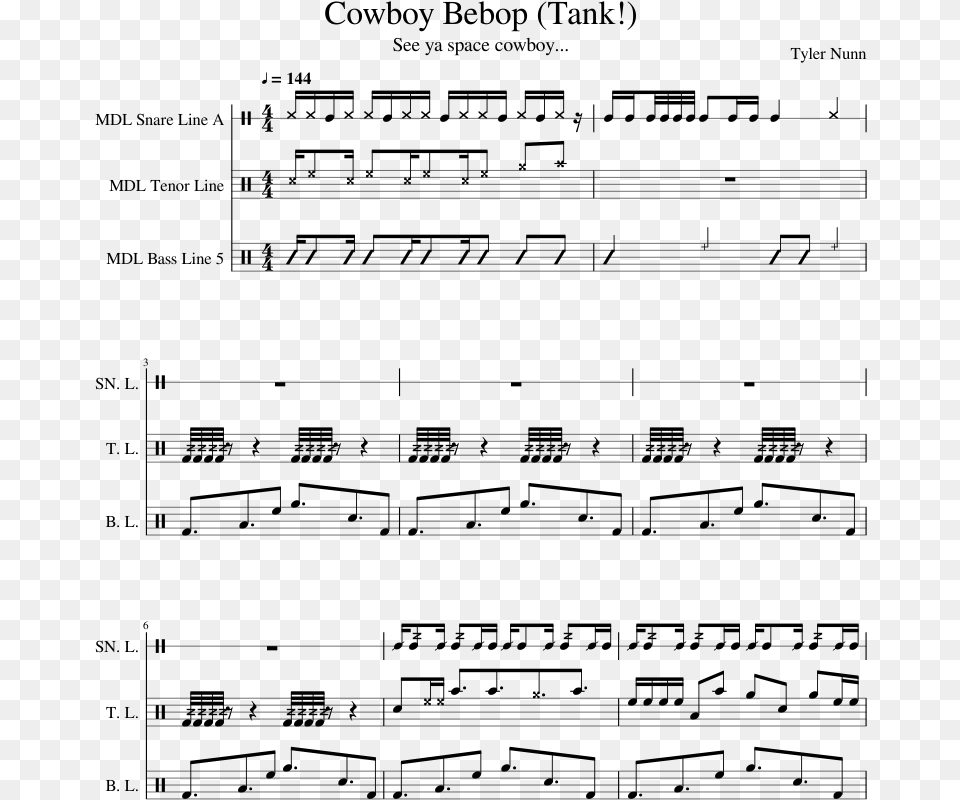Cowboy Bebop Theme Bassline, Gray Free Transparent Png