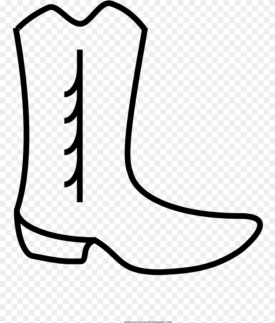 Cowboy Boot Coloring, Gray Png Image